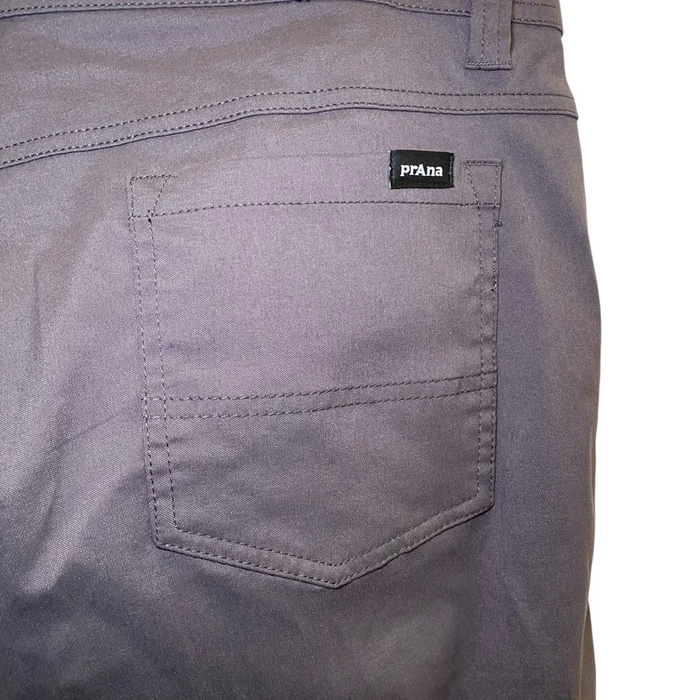 Prana Mens Brion Iron Grey Athletic Straight Leg Business Casual Jeans Sz 36/32